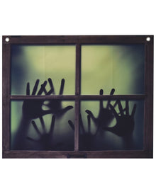 Fenster mit gruseligen Schattenhänden 60x49cm 3er-Set