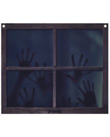 Fenster mit gruseligen Schattenhänden 60x49cm 3er-Set