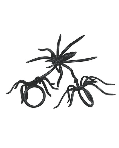 144 Schwarze Halloween Spinnen