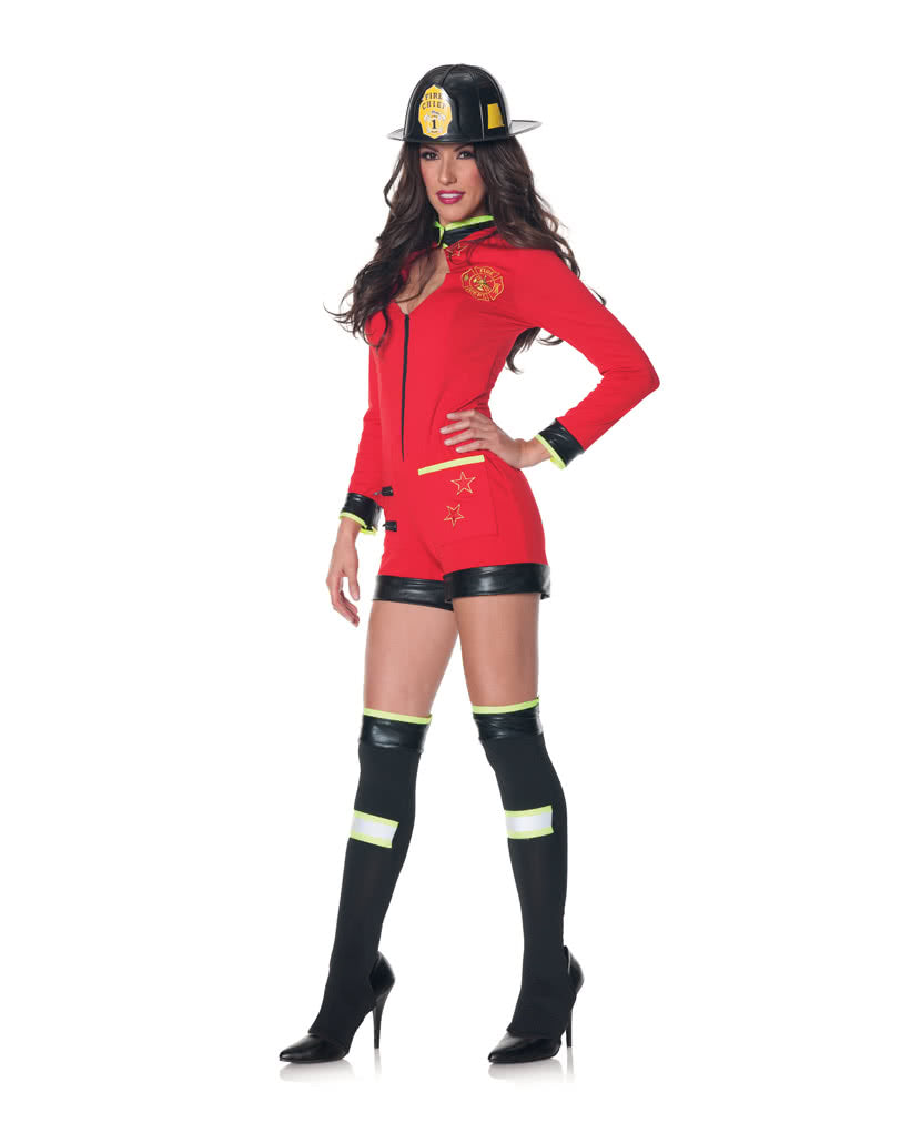 Sexy Feuerwehrfrau Kostüm mit Helm