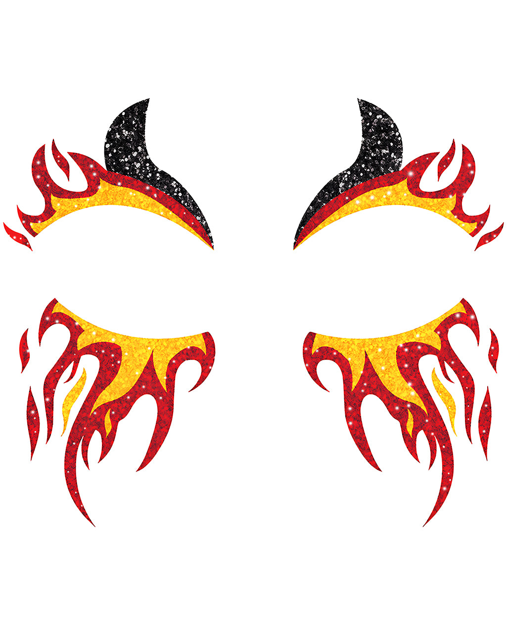 Glitzer Gesichtsaufkleber Feuerteufel
