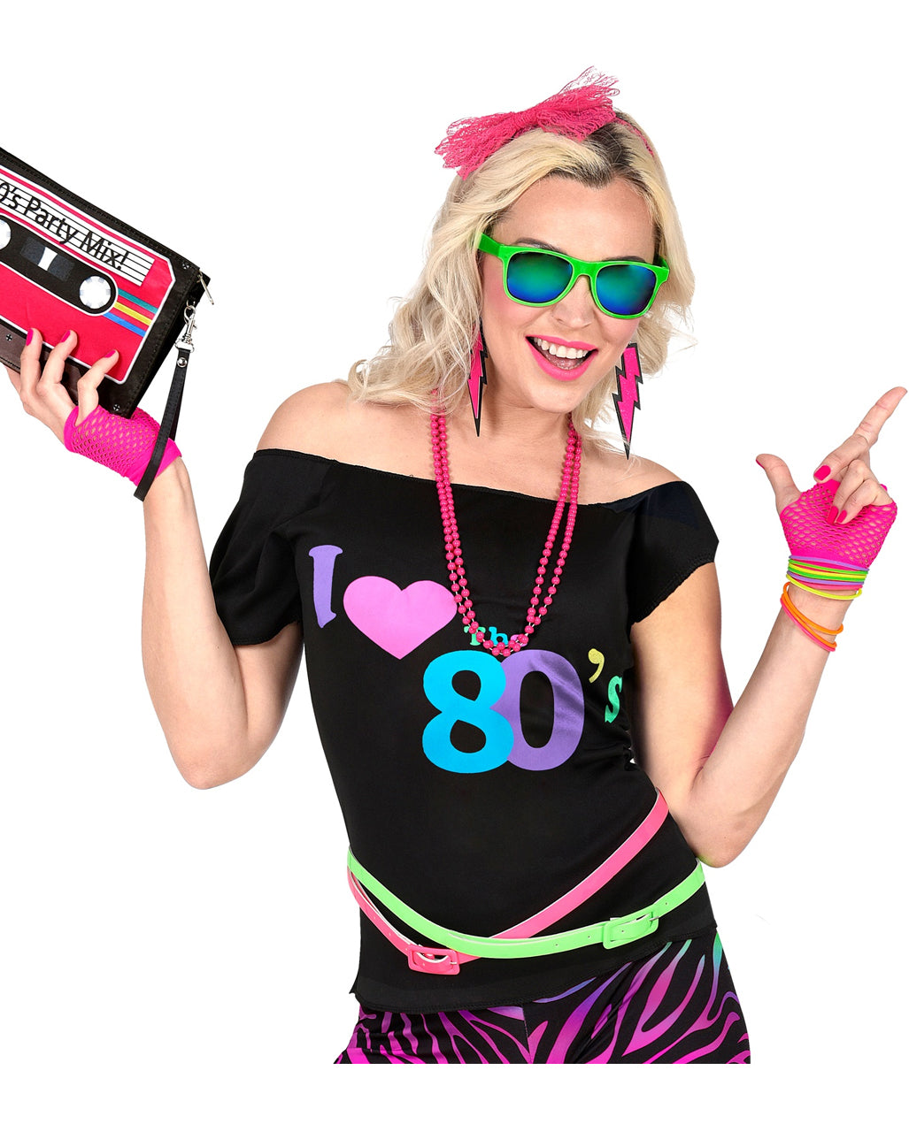 Neon Pinke Fingerlose Netzhandschuhe Kurz