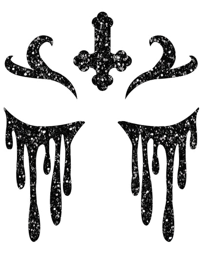 Sinister Nun Glitter Face Sticker