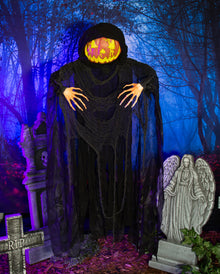 Kürbis Phantom Hängefigur mit Flackerlicht 153cm