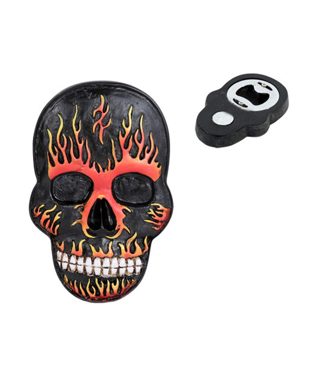 Flammender Totenschädel als Flaschenöffner