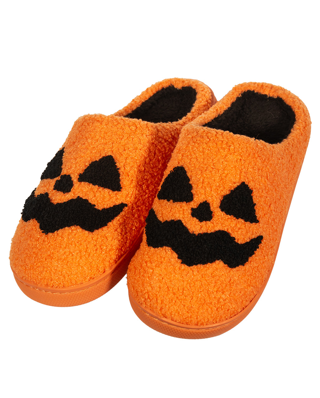 Fluffy Halloween Slippers With Pumpkin Face