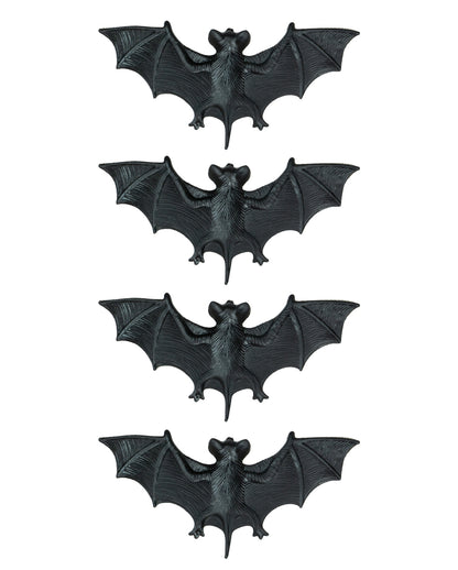 Schwarze Deko Fledermäuse 4 St. 10cm