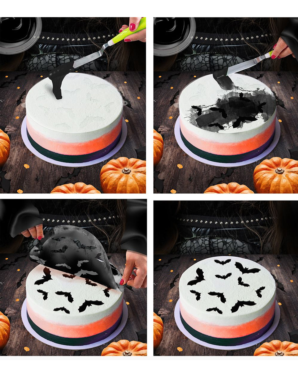 Halloween Fledermaus Schablone für Lebensmittel 25cm