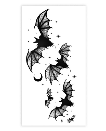 Fledermaus Gothic Klebe-Tattoo 15x8cm