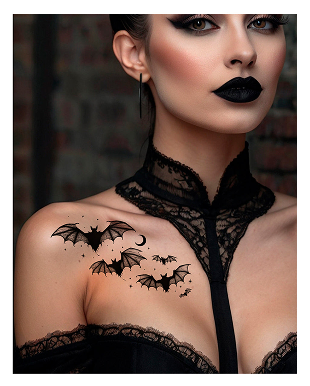 Fledermaus Gothic Klebe-Tattoo 15x8cm