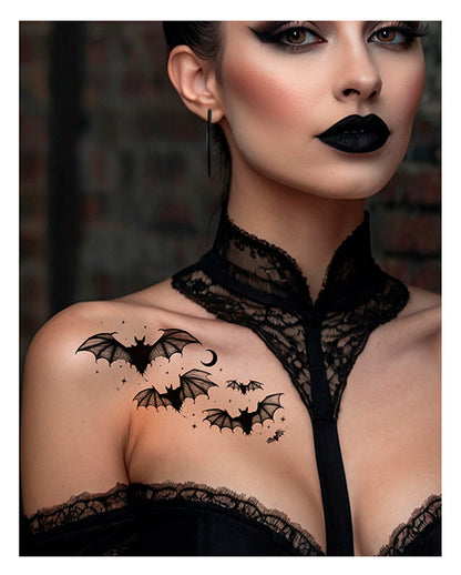 Fledermaus Gothic Klebe-Tattoo 15x8cm