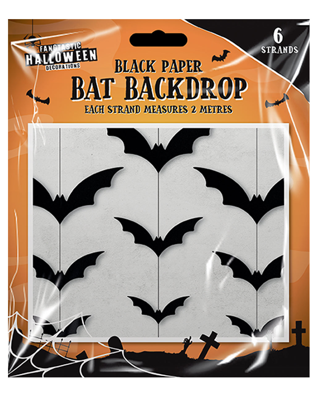 Fledermaus Papier Hängedeko 2m 6 St.