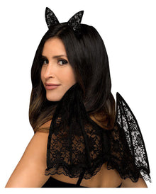 Fledermaus Verkleidungs Set aus Spitze 3tlg.