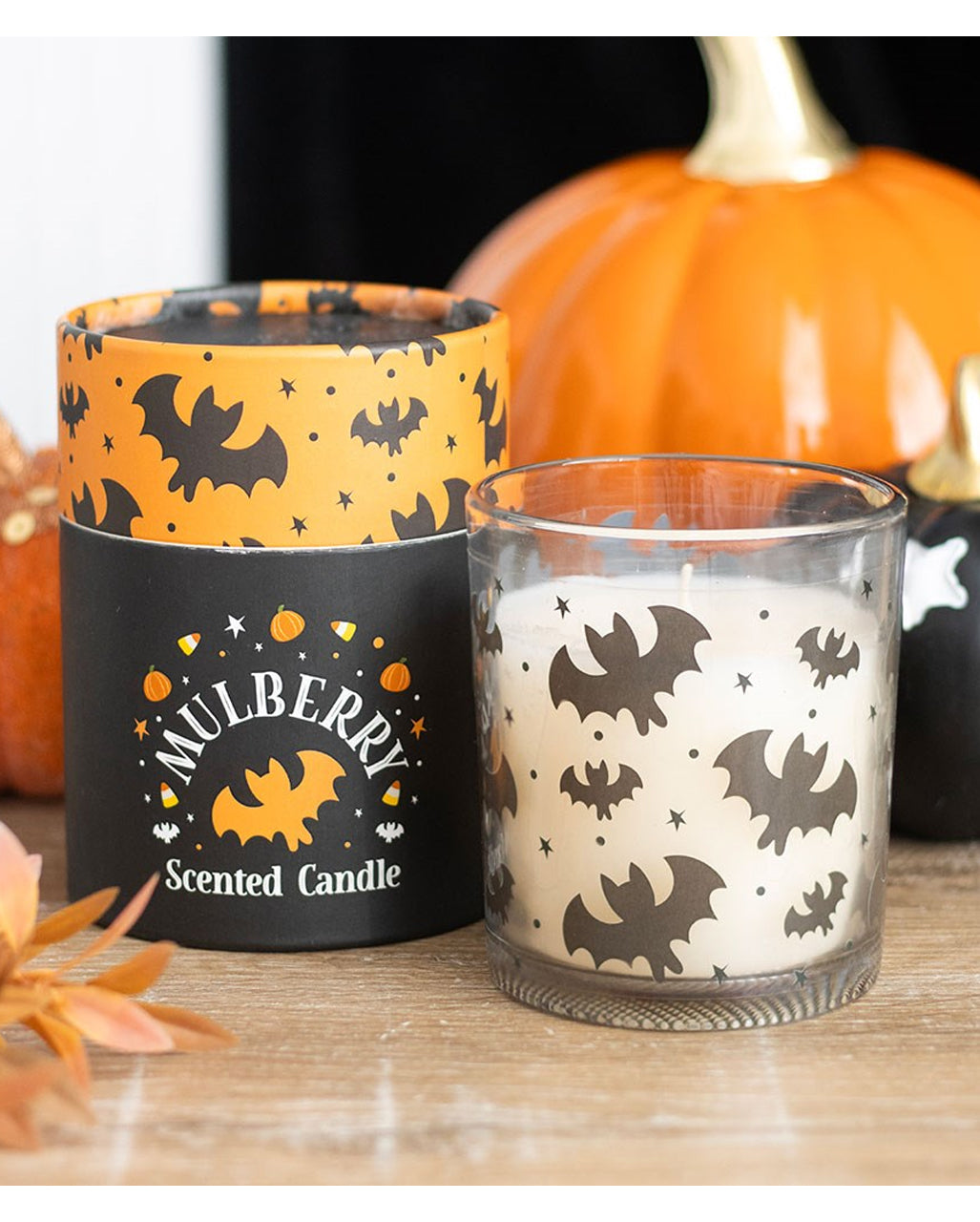 Bat Motif Candle With Mulberry Scent