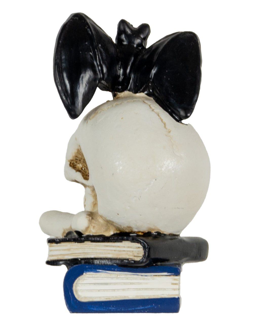 Fledermaus auf Totenschädel Figur 10cm