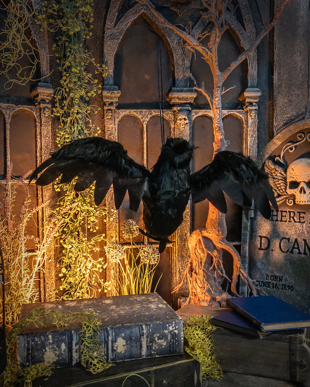 Flügelschlagender Rabe Halloween Animatronic