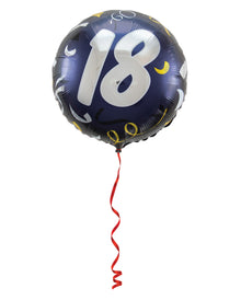 Ballon mit Zahl 18 schwarz-gold 45 cm