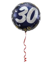 Ballon mit Zahl 30 schwarz-gold 45 cm