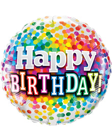 Konfetti Happy Birthday Folienballon