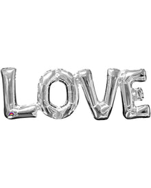 Silberner Schriftzug Love Folienballon