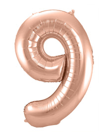 Folienballon Zahl 9 Rose Gold