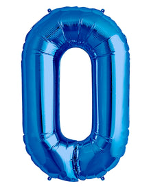 Blauer Folienballon Zahl 0
