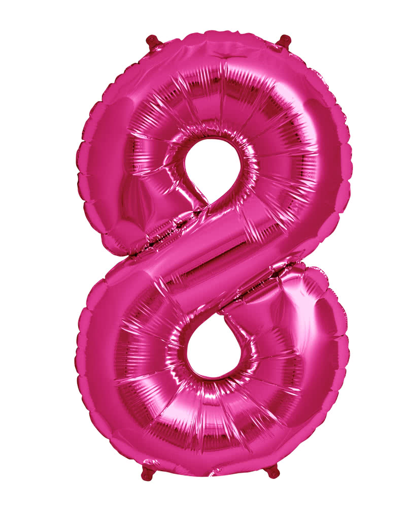 Folienballon Zahl 8 Pink