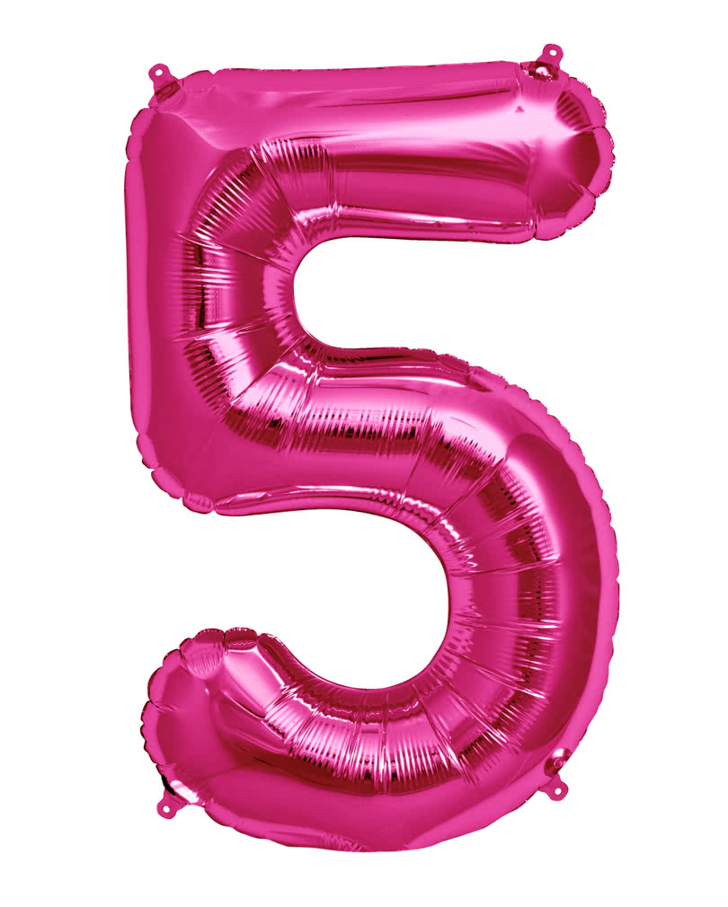 Folienballon Zahl 5 Pink