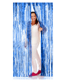 Blauer Fransen Vorhang 1x2m