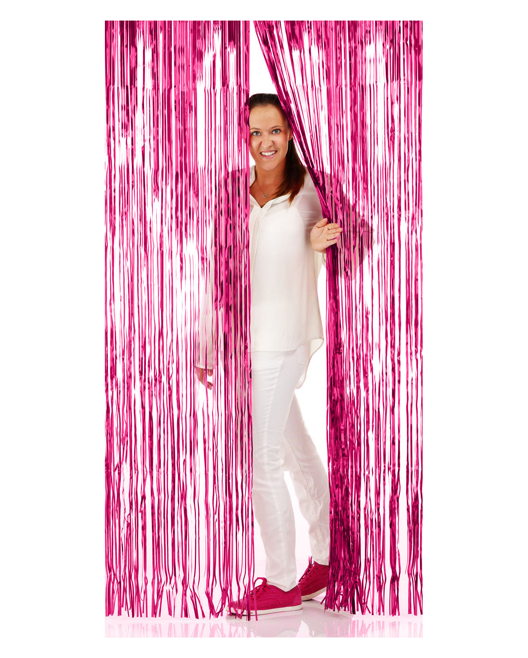 Pinker Fransen Vorhang 1x2m