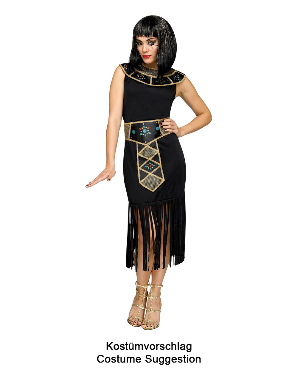 Schwarzes Fransenkleid Mix u. Match