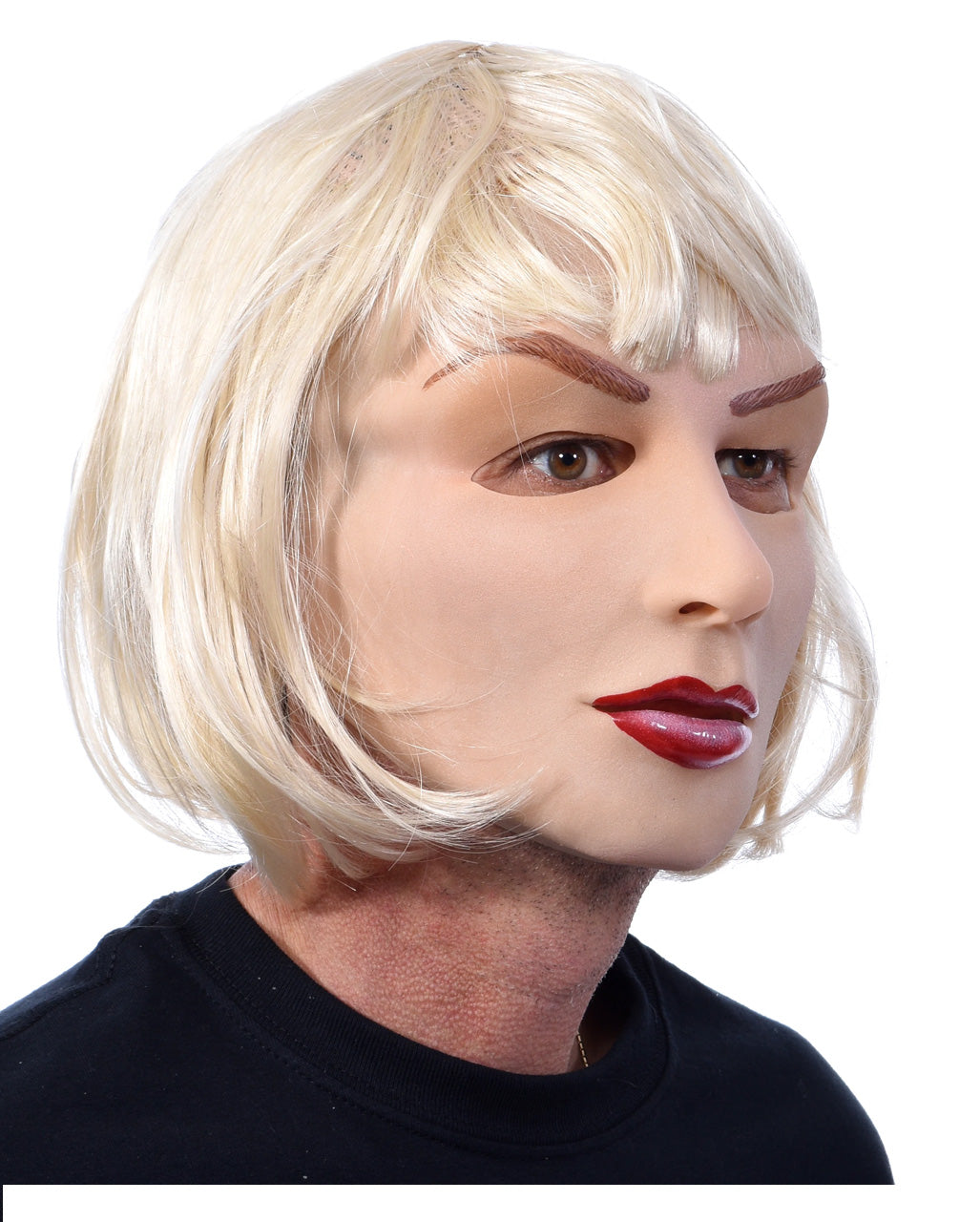 Realistische Frauenmaske mit Kurzhaar