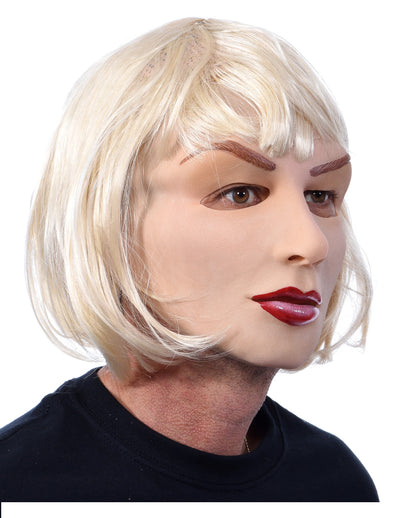Realistische Frauenmaske mit Kurzhaar