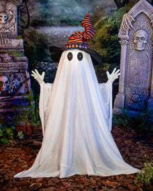 Freches Gespenst mit Hexenhut Halloween Animatronic 80cm