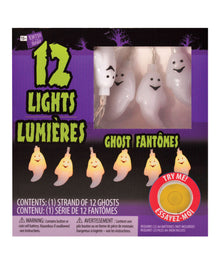 Schaurige Geister Lichterkette mit 12 LEDs