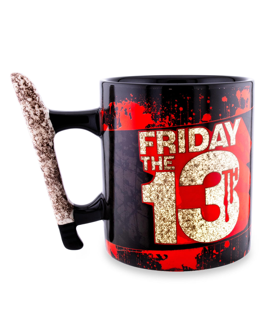 Freitag der 13. Keramiktasse mit Machete als Griff
