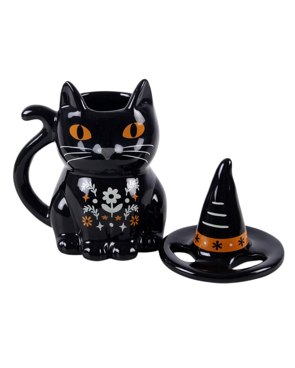 „Schwarze Katze“ Becher mit Deckel - Frightful Folk 19cm