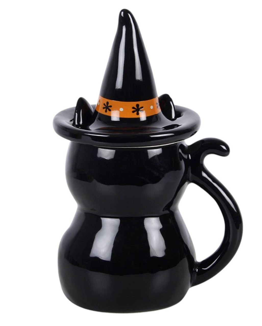 „Schwarze Katze“ Becher mit Deckel - Frightful Folk 19cm