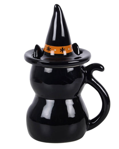 „Schwarze Katze“ Becher mit Deckel - Frightful Folk 19cm