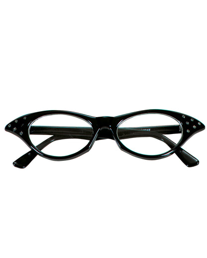 50s Rockabilly Brille mit Strasssteinen