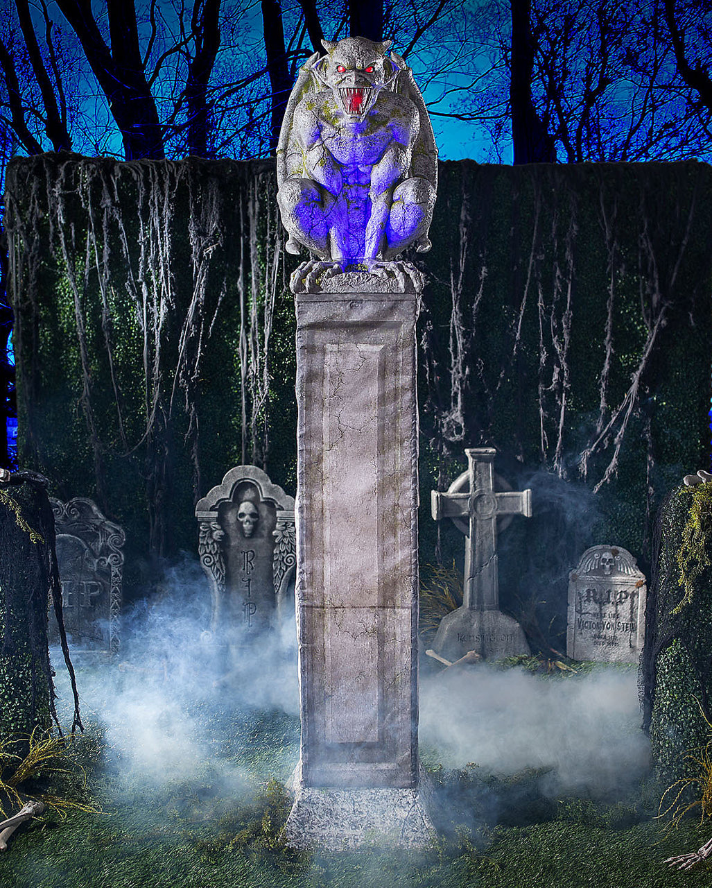 Gigantische Säule & Gargoyle mit Licht & Sound 244cm