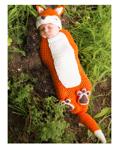 Gehäkelter Baby Kostümsack Fuchs
