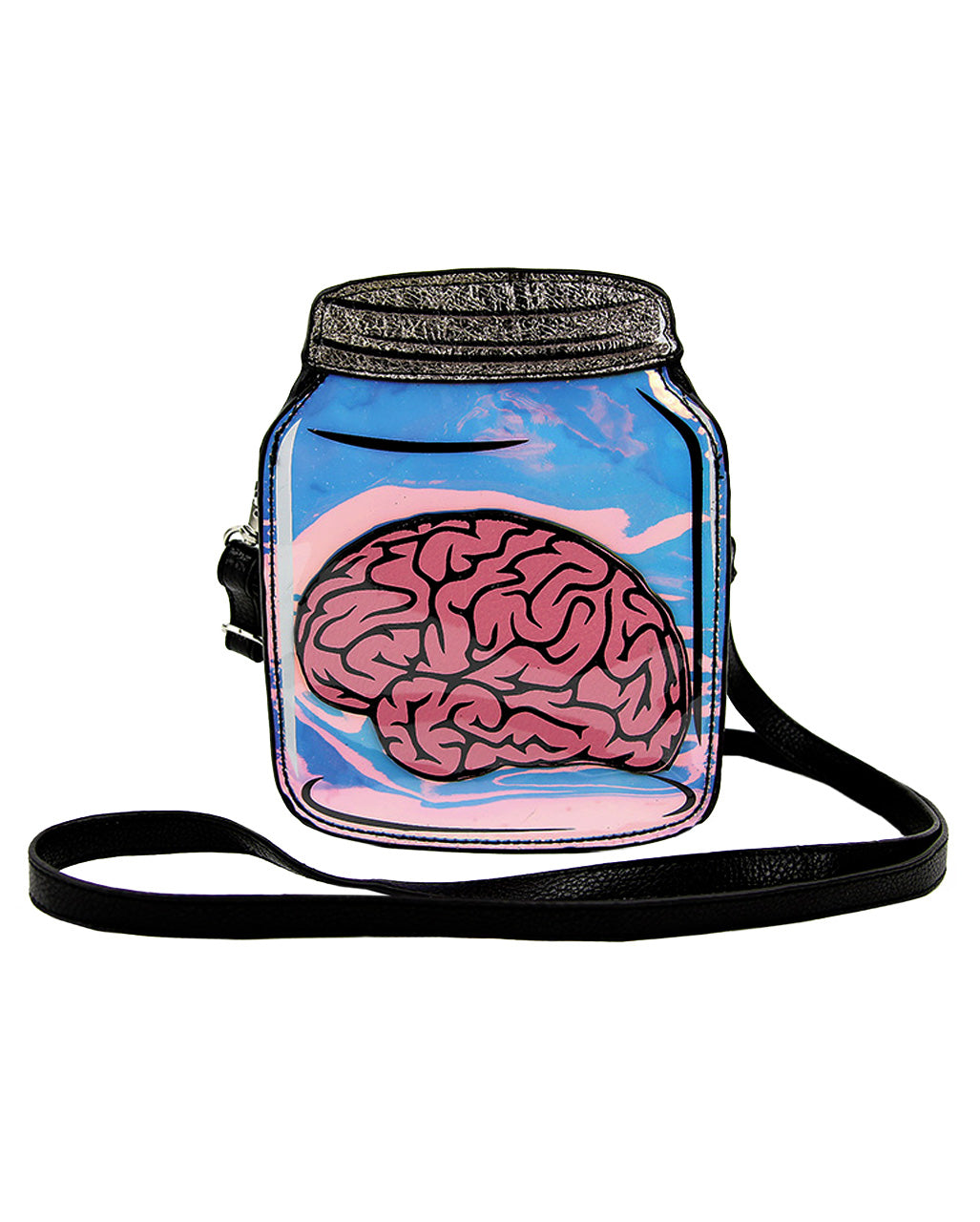 Gehirn im Einmachglas Schultertasche Vinyl