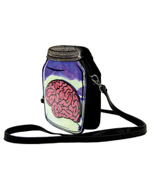 Gehirn im Einmachglas Schultertasche Vinyl