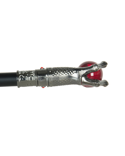 Spazierstock mit Drachenklaue & roter Glaskugel 95cm