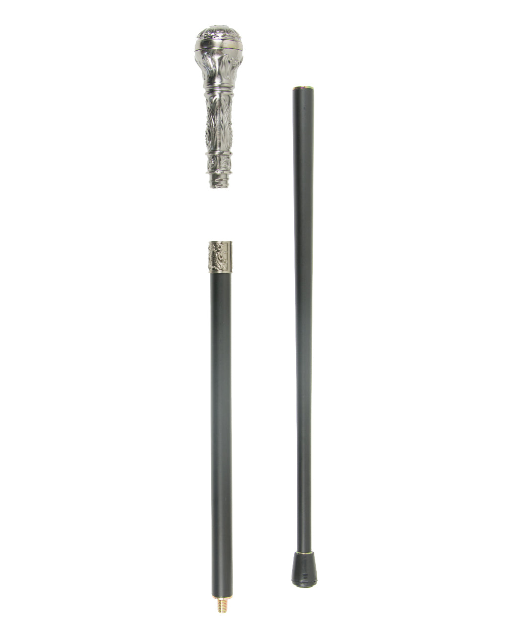 Walking Stick With Round Silver Knob 95cm
