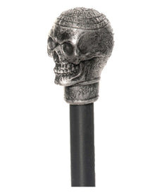 Gehstock mit silbernem Antik Totenkopf