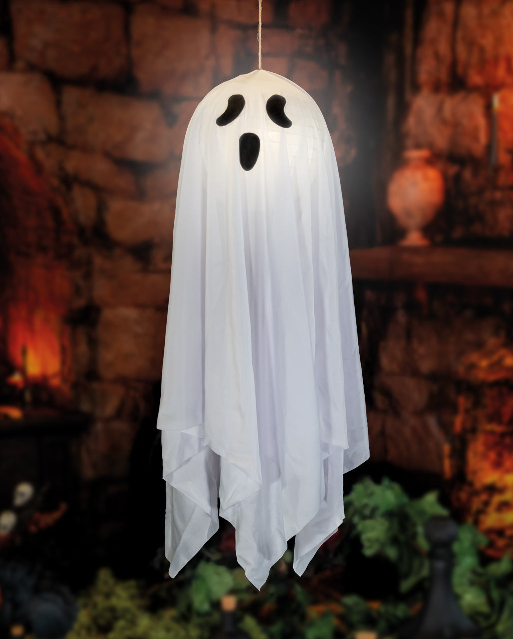 Gespenst Hängefigur mit LED 60cm