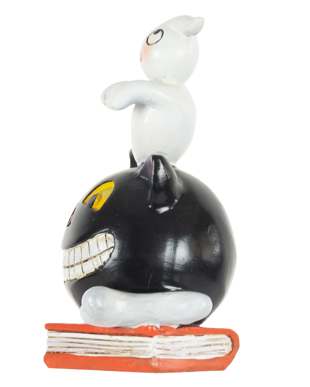 Geist auf grinsender Katze Figur 10cm