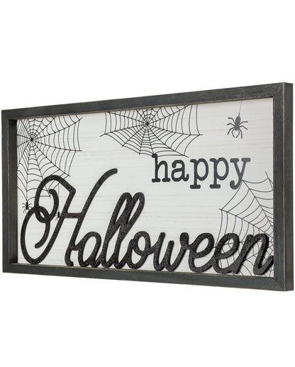 Happy Halloween Relief Bild mit Holzrahmen 60x30cm
